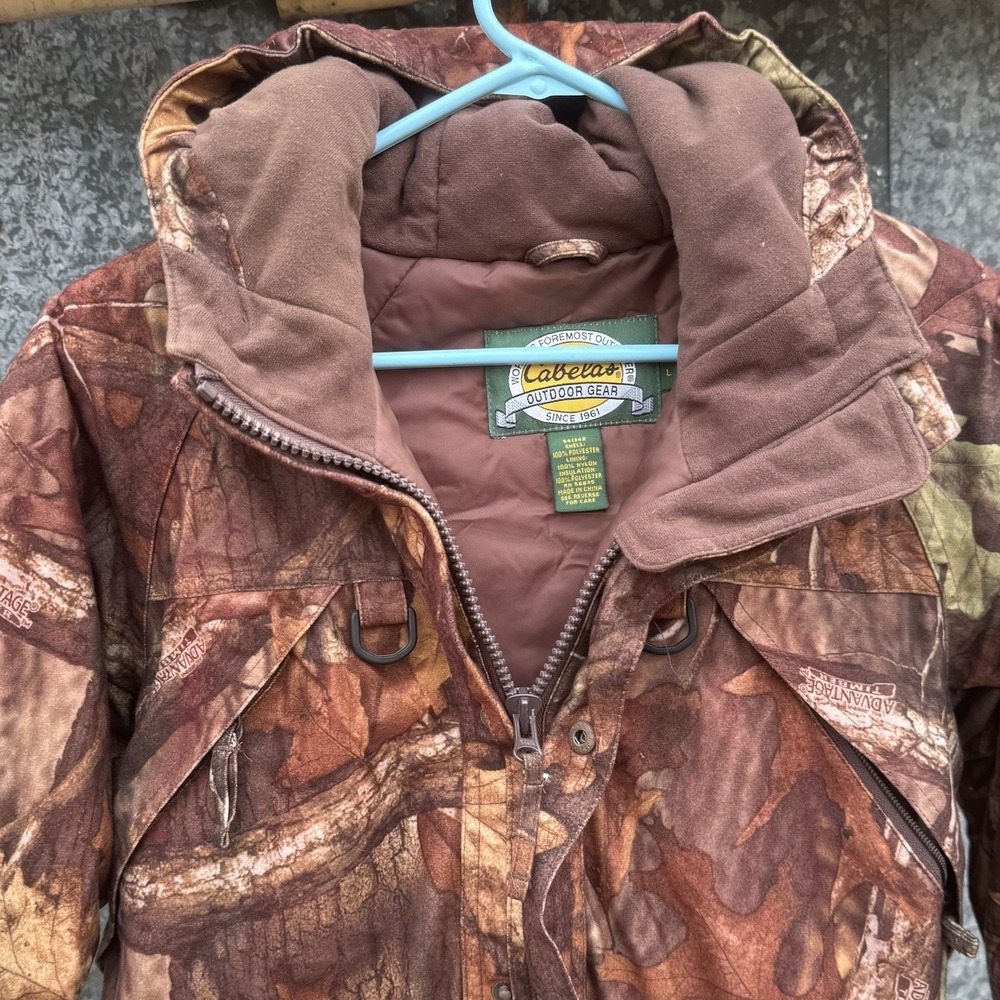 Cabela's Outdoor Gear Youth Large Camo Insulated Hunting Jacket Brown Vintage